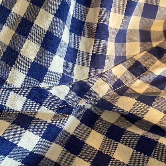 Ralph Lauren navy white gingham button down shirt yellow polo pony - Picture 13 of 13